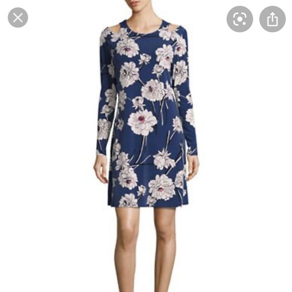 Ivanka Trump floral cold shoulder dress - Picture 1 of 3